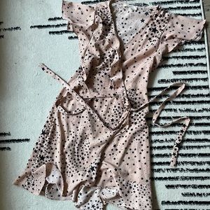 Hyped Unicorn Starry Night Wrap Dress in Pale Pink